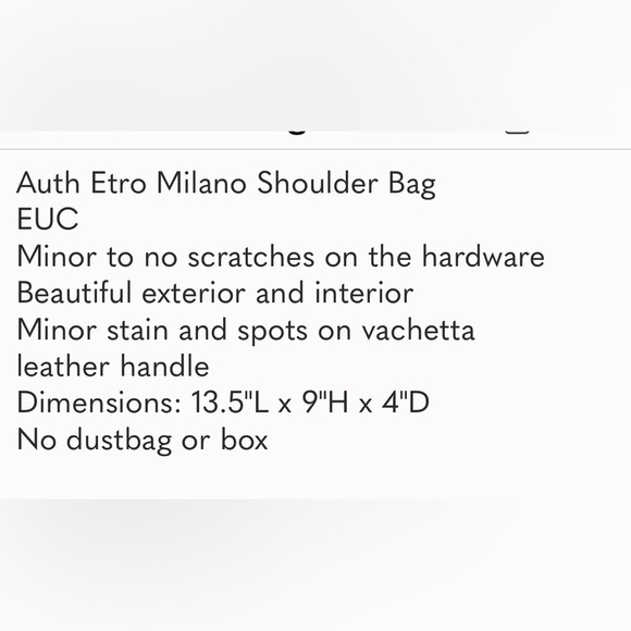 Auth Etro Milano Shoulder Bag - Picture 10 of 10
